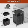 WLIVE Night Stand Set 2, Black Nightstand with Charging Station,