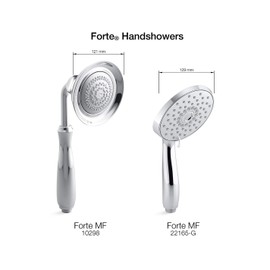 KOHLER 22165-SN Forte Multifunction Handshower, Handheld Showerhead with 3 Spray Settings, 2.5 GPM, Vibrant Polished Nickel
