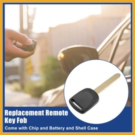 Partuto Replacement Uncut Transponder Chip Ignition Key Fit for Honda Civic CR-V 2002-2006 for Honda Odyssey Pilot 2003-2004 HO01PT - Pack of 1 Black Replacement