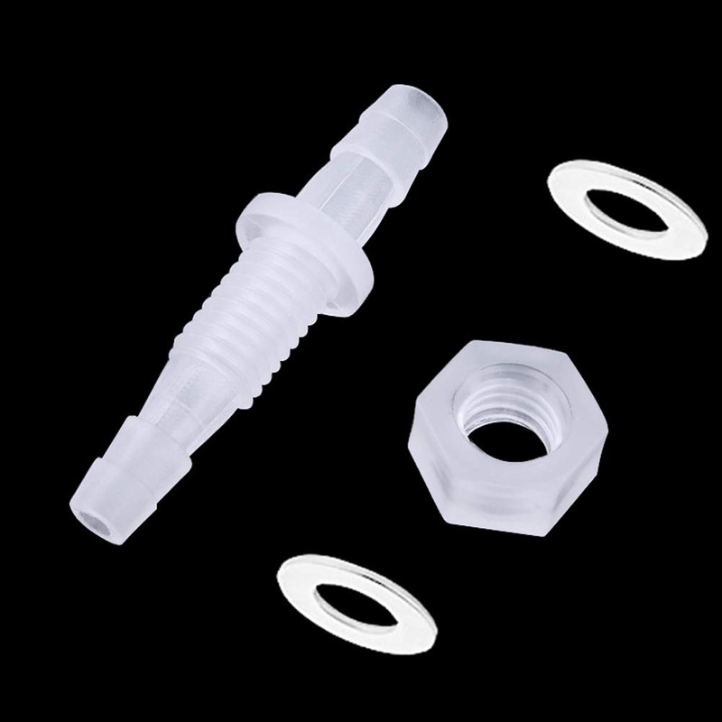 ANPTGHT 1/4” Thru-Bulk Bulkhead Plastic Hose Barb Fittings Union Adapter