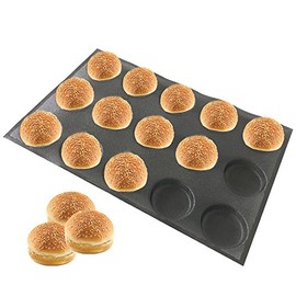Bluedrop Silicone Hamburger Bread Forms Round Shape Bread Tray Silicone Perforated Silicone Bakery Molds Crusty Bread Bakeware