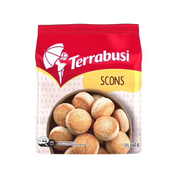 Terrabusi Scones Cookies Classic Sweet Cookies "Scon", 160 g / 5.6 oz ea (pack of 3)