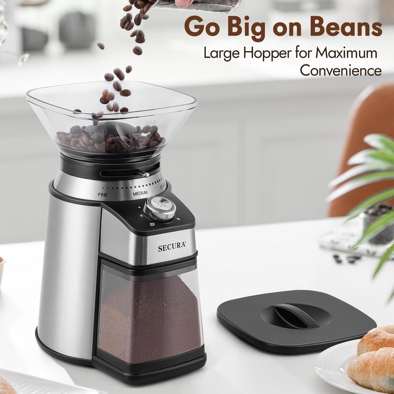 Secura Electric Conical Burr Coffee Grinder With 17 Grind Settings