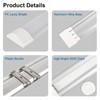 Colmeguna 2 Pack 3FT LED Batten Light, Ultra-Thin Ceiling Surface