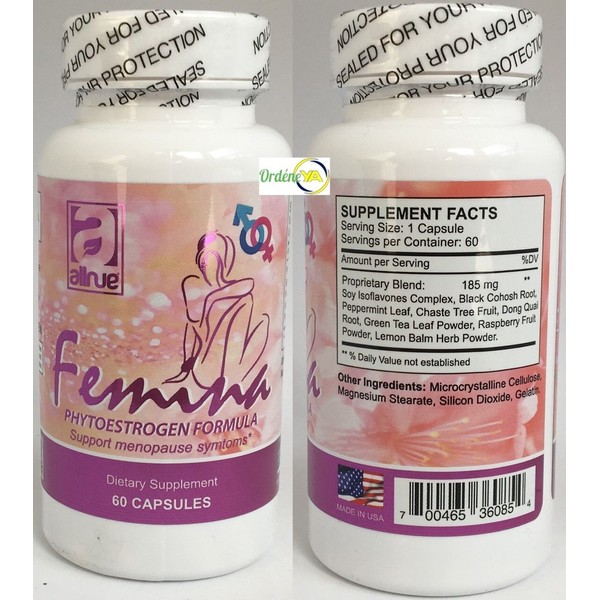 Femina Phytoestrogen Formula 60 Cap Control Menopause Woman Menopausia Feminelle