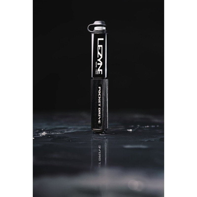 Lezyne Pocket Drive Cycling Mini Pump - Grey/Logo/High Pressure Cycle