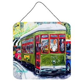 Caroline's Treasures MW1338DS66 Streetcar Mid Summer Wall or Door Hanging Prints Aluminum Metal Sign Kitchen Wall Bar Bathroom Plaque Home Decor, 6x6, Multicolor