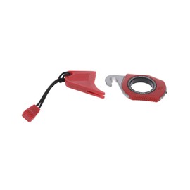 SOG Rapid Rescue Multi-Tool | Stainless Steel Seatbelt Cutter, GRN Handle, Aluminum Pull-Ring, Quick to Deploy from The Sheath, Rescue Red