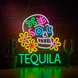 Roouneon Tequila Neon Sign for Wall Décor Mexican Tequila USB Dimmable LED Neon Light for Beer Bar Pub Party Man Cave Bistro Club Decor Gift