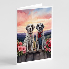 Caroline's Treasures DAC4640GCA7P English Setter Two Hearts Greeting Cards Pack of 8 Blank Cards with Envelopes Whimsical A7 Size 5x7 Blank Note Cards