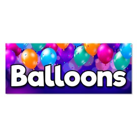 Balloons Vinyl Banner Small - 24x60