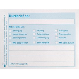Kurzbrief, Haftnotizzettel, Block mit 50 Blatt, im 3er Set