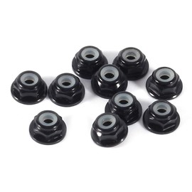 10 PCS Hex Self Lock Nuts M2 CNC Aluminum Flanged Nylon Self Locking Nut Metal Hex Nuts Black
