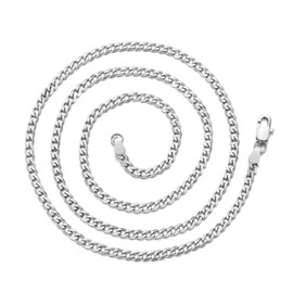 Philip Jones Men's 3mm Stainless Steel 20 Inch Cuban Curb Chain Necklace
