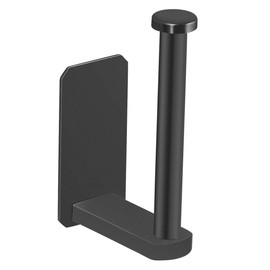 VAEHOLD Self Adhesive Toilet Paper Holder Kitchen Washroom Adhesive Toilet Roll Holder No Drilling for Bathroom Stick on Wall Stainless Steel Brushed Black