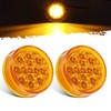 Partsam 2Pcs 2.5 Inch Round Led Side Marker Lights Amber