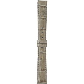 Pierre Lanier 12S4C30PG Watch Band/Belt, Calf/Cowhide Leather, Crocodile-Embossed Gray, Pink Gold Buckle, 0.5 inches (12 mm), Cowhide Leather, 12mm