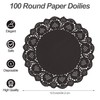 MCEAST 100 Pack Round Black Paper Doilies 13.5 Inches Lace