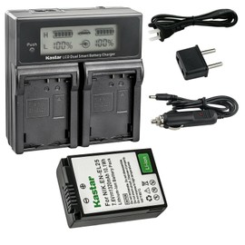 Kastar Battery and AC LCD Dual Fast Charger Compatible with Nikon EN-EL25 ENEL25 EN-EL25a 4241 Battery, Nikon MH-32 Charger, Nikon Z Series, Nikon Z50 Z 50, Nikon Z FC Mirrorless Digital Camera