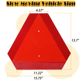 BOSFLAG PVC Slow Moving Vehicle Triangle Sign Mounting Kit with Visibility Slow Moving Vehicle Sign Triangle Signs, Includes 1 Tractor Bracket, 1 Signal Plate, 1 Sign Bracket, 4 Nuts and 4 Bolts