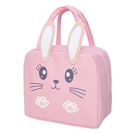 POYIPI Kawaii Lunch Bag Cute Lunch Box for Women Reusable Lunch Bag Handbag Keep Fresh Bag Cooler Handbag for Picnic Work, 9.05X5.11X7.87in, Pink B