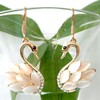 Navachi 18k Yellow Gold Plated Swan Bird White Opal Crystal