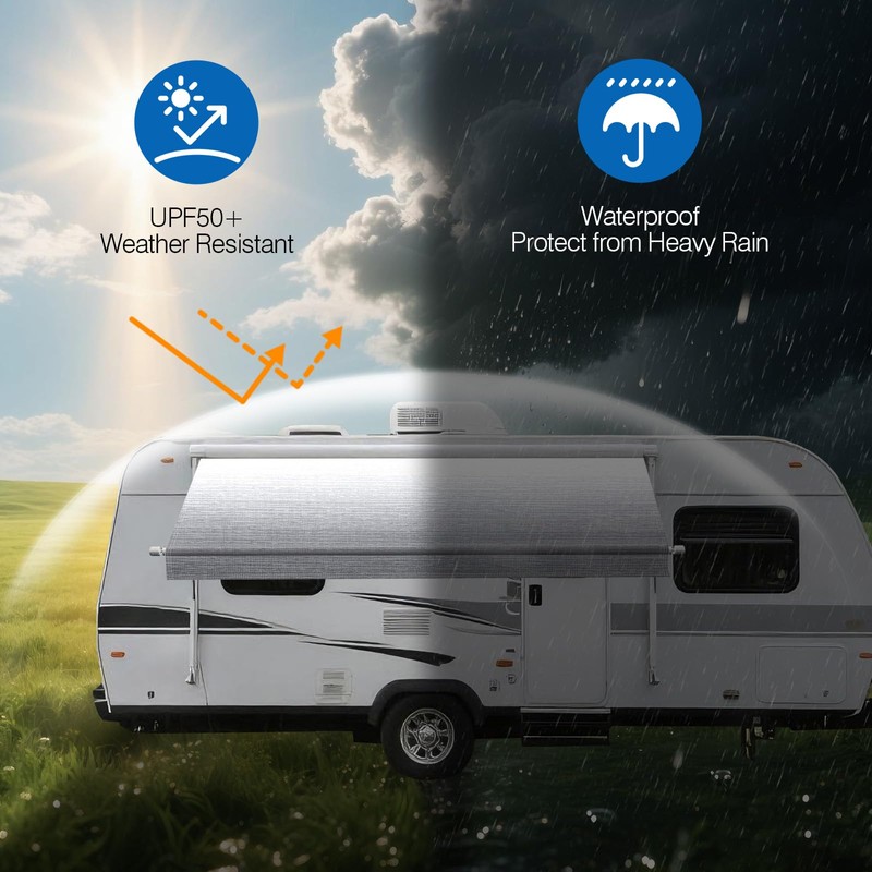 Dulepax RV Awning Fabric Replacement(16'2" Fabric) Heavy Duty 18.5 oz
