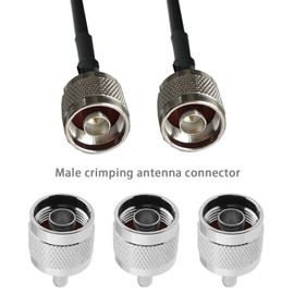 5 Sets N Type Straight Crimp Adapter N Type Male Crimp On Plug Connector N-Type Male Plug Crimp Fit for 50-3 RG58 Coax Series Cable