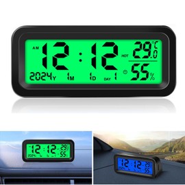 Car Watch, Digital Watch, Solar, In-Car Clock, Electronic Watch, Solar Charging, USB Charging, USB Charging, Solar Watch, Time, Date, Temperature Display, Humidity Display, Calendar Function, Luminous