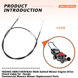 HRR216K9VKAA Clutch Cable for Honda Commercial Mowers, Replaces 54510-VL0-P02, Compatible with HRR216K9VLAA HRR216K10VKAA HRR216K10VLAA HRR216K10VYAA HRR216K11VLAA, Replacement Parts for Lawn Mowers