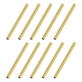 M METERXITY 10-Pack 30mm Brass Round Tubes, 2mm Outer Diameter 0.2mm Wall Thickness Short Brass Seamless Tubes, for DIY Crafts/Decorations, Small Metal Straight Tubes [0.08x0.008x1.18IN]