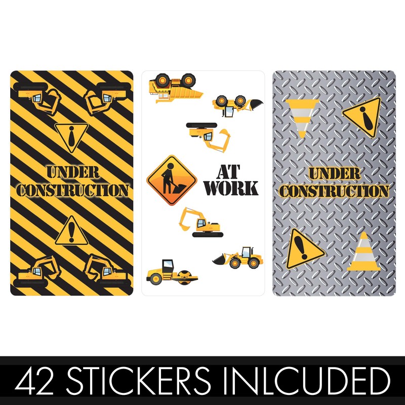 Under Construction Party Mini Candy Bar Wrappers, Construction Birthday Decorations