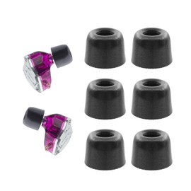 Klowcok Memory Foam Replacement IEM Eartips for KZ ZS10 Pro X ZSN, Ultimate Comfort, Secure Fit, 3 Pairs Black (Large)