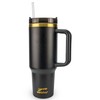 Obiatar 40oz Stainless Steel Travel Tumbler With Gold Accent| Double-Wall