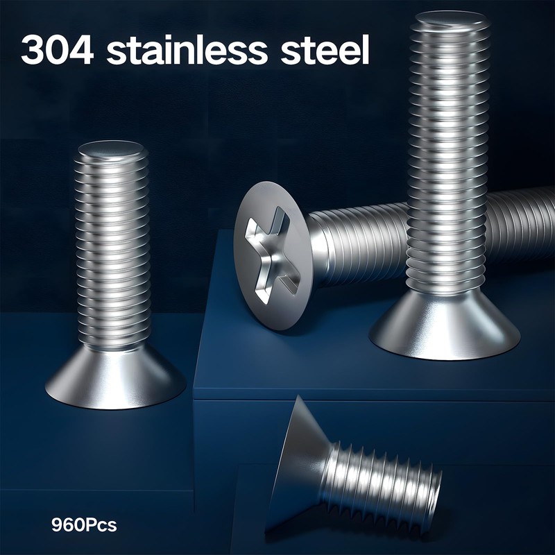 Zmbroll 960pcs Laptop Notebook Computer Screws 304 Stainless Steel Countersunk