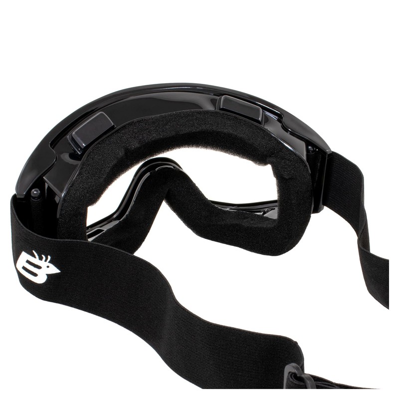 Birdz Eyewear Vulture Motorcycle Goggles (Black Frame/Clear Lens)