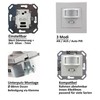 Motion Detector Sensor, Flush-Mounted Installation, LED Suitable, 9 Metre Range,