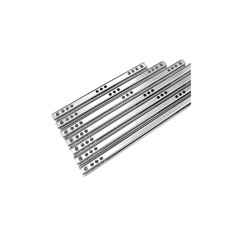 2pcs 214(9")(L)17mm(W) Full Extension Side-Mount 2 Folds Structure Ball Bearing