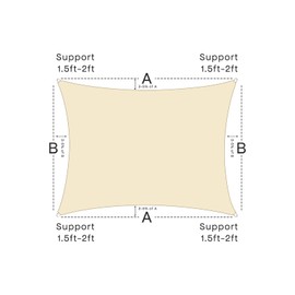 Vexoria Sun Shade Sail Canopy, 8'x 10' Rectangle 95% UV Block Shade Cover for Outdoor, Backyard Patio, Lawn, Garden, Sandbox Carpor Sand