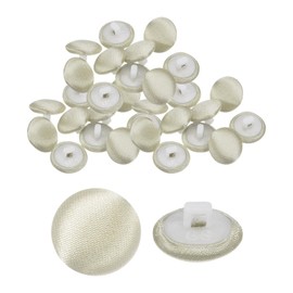 sourcing map 30pcs Satin Buttons 0.5" (12.5mm) Smooth Satin Covered Round Tuxedo Buttons with Shank Cloth for Bridal Wedding Dress Blouse Suits DIY, Dark Beige