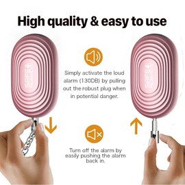 Personal Alarm for Women with LED Flashlight. Rose Gold, Small & Stylish Police Approved Loud (130db) Panic & Rape Alarm with Keychain for Girls, Kids, Students and the Elderly.