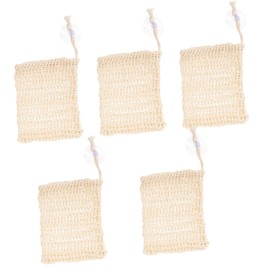 Healeved 10pcs Exfoliating Soap Pouch with Drawstring Natural and Foaming Soap Bag for Shower Convenient Travel Mesh Design for Body Exfoliation and