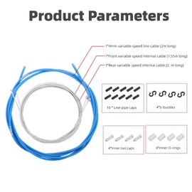 Universal Bike Brake Cable Housing Kit With 1 Brake Housing,2 PCS Front and Rear Bike Brake Cables and End Caps Accessories for MTB Mountain Bike Road Bikes,Green