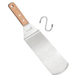 Anmarko Stainless Steel Spatula with Wooden Handle, Food Spatula with S-Hook