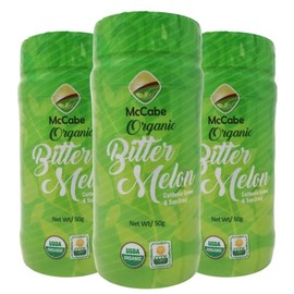 McCabe Organic Bitter Melon Tea - Organic Bitter Melon Leaves | Rich with Fiber & Minerals | USDA and CCOF Certified | Product of USA | 50g (Pack of 3)
