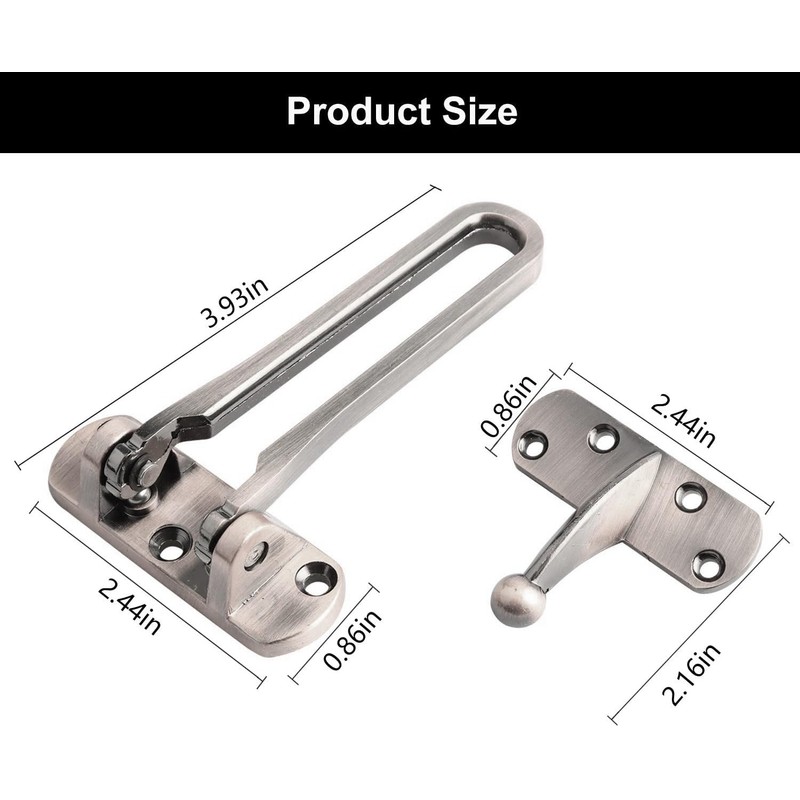 SAISN Door Latch Guard Lock, Front Door Swing Bar Lock