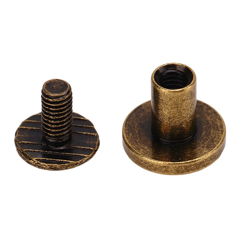 200 Set Chicago Screws Set 9.5x8mm Hard Thick Brass Uniform