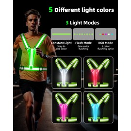 Mexlyca LED Reflective Vest Safety Gear, High Visibility Reflective Running Gear for Dog Walking Running Cycling, Adjustable for Men Women Kids - Reflective Armband and Dog Light with USB Rechargeable