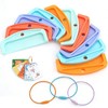 Floruvia 10 Pcs Durable Plastic Card Holders with 3 Ring