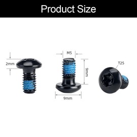 Bicycle Brake Discs Screw, Steel Bicycle Disc Brake Screws, Bicycle Rotor Screws, Bottom Bracket Crank Bolts, Disc Brake Rotor Screws, Crank Screw Bicycle M5 Hexagon, Black